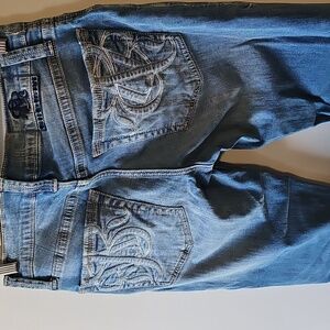 Rock & Republic 29x33 Slim Straight Distressed Blue Jeans